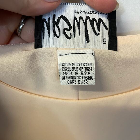 Ursala of Switzerland Pink Pastel Floral Ruffle Bottom Dress Vintage VTG 80s 6 - Picture 6 of 7